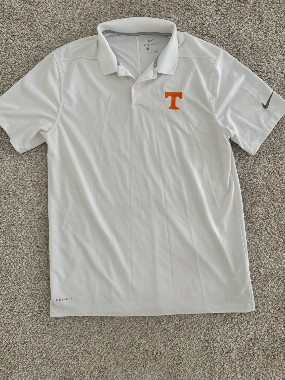 Nike White Polo with Orange 'T' Chest Logo